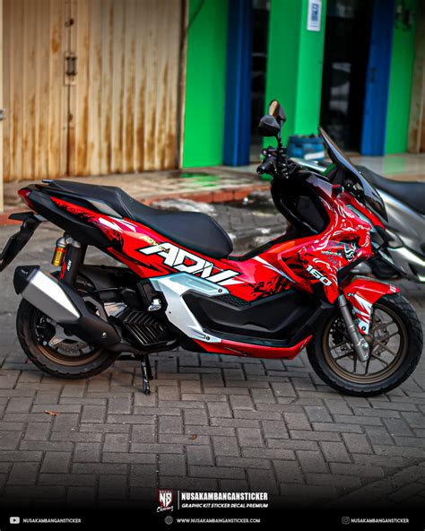 Desain Stiker Honda Adv Merah Fullbody Nusakambangan Sticker