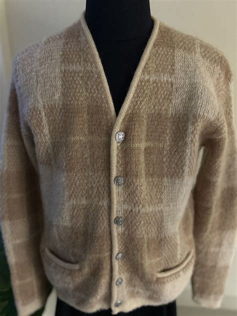 Vintage 1960s Mens Mohair Blend Cardigan Jantzen Ca Gem