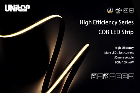 High Efficiency Flexible COB LED Strip 24V Unitop