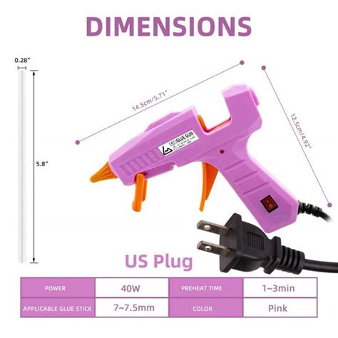 Hot Glue Gun Kit With 30pcs Glue Sticks 7x140mm And Carrying Case Mini Hot Melt Glue Gun Pink