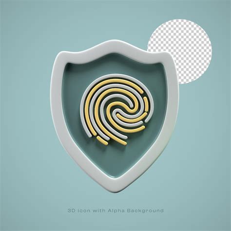 Premium PSD 3d Illustration Of Fingerprint Security With High Quality