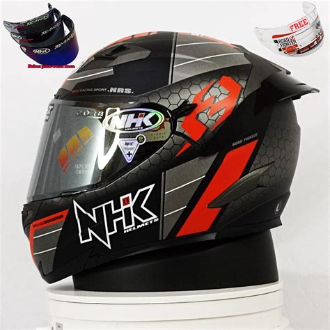 Jual NHK RX9 PAKET GANTENG NAVY BLACK RED DOFF HELM NHK FULL FACE