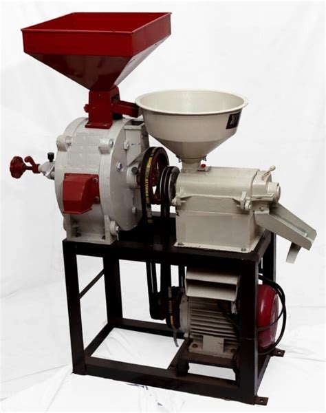 Semi Automatic Combined Mini Rice Mill Pulveriser Flour Mill 3 HP