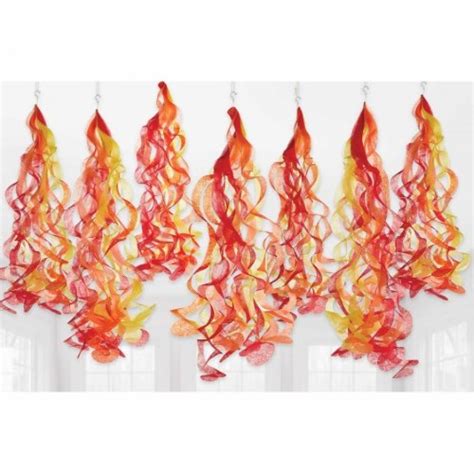 Fire Effect Hanging Decorations X 20 Kids Themed Party Supplies