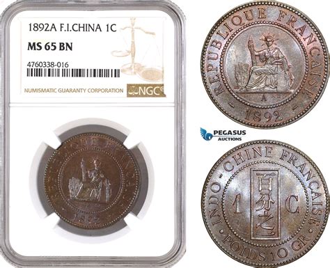 Ae French Indo China Centime A Paris Ngc Ms Bn Top Pop