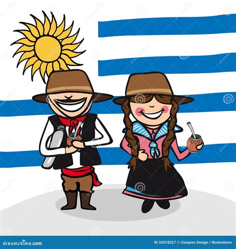 Welcome to Uruguay people stock vector. Illustration of dress - 32018327