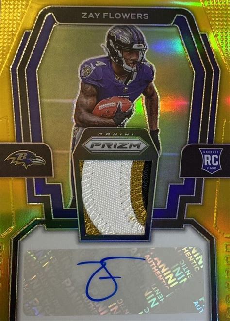 Zay Flowers 2023 Prizm RPA ZF Rookie Patch Auto Gold 10 Price Guide