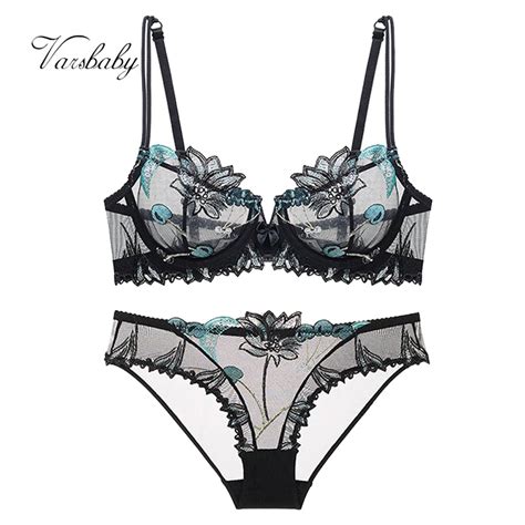 Varsbaby Sexy Lingerie Floral Lace Transparent Breathable Women S Underwear Bra Set For Women