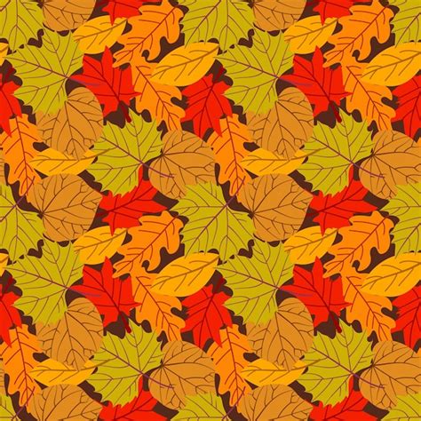 Premium Vector Seamless Background With Colorful Autumn Leaves Vector