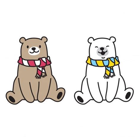 Premium Vector Bear And Polar Bear Sitting