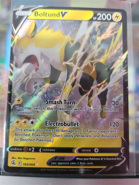 Boltund V 103 264 Fusion Strike NM Mint Holo Ultra Rare Pokemon TCG