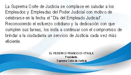 DÍA DEL EMPLEADO JUDICIAL SALUTACIÓN SUPREMA CORTE DE JUSTICIA Poder