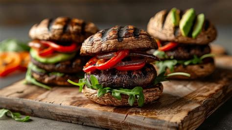 Premium Photo Grilled Portobello Mushroom Burgers A Professional