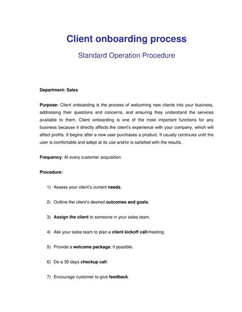 10 Client Onboarding Process Template - Template Guru