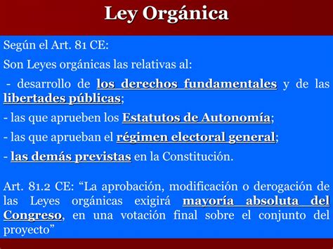 Ppt La Ley Ordinaria Y La Ley Org Nica Powerpoint Presentation Free