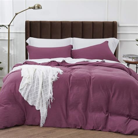 Bedsure Purple Duvet Cover Queen Size Soft Prewashed Queen Duvet