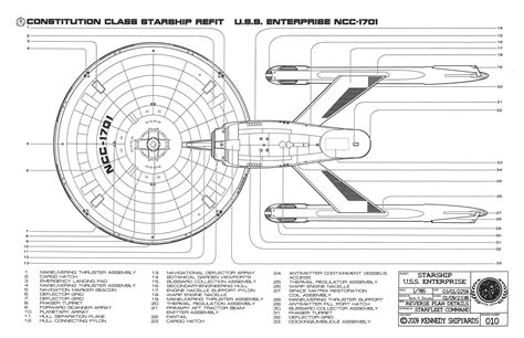 U S S Enterprise NCC 1701 Constitution Class Starship Refit Blueprints