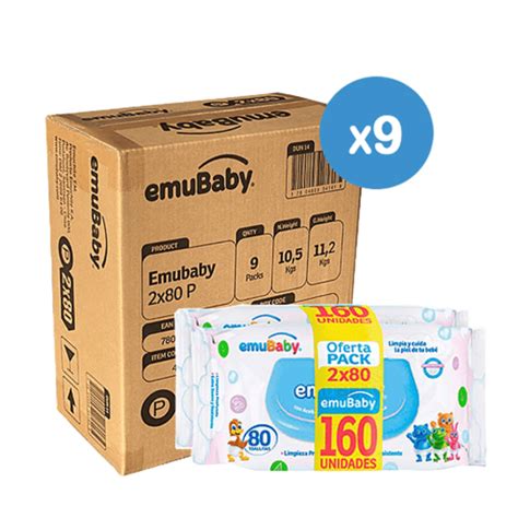 Toallitas Húmedas Emubaby 160 Unid x9 Aseo por mayor