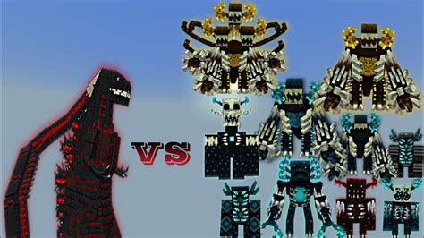 Shin Godzilla Phase 4 Vs Warden Plus All Wardens Minecraft Bedrock Mob Battle Youtube