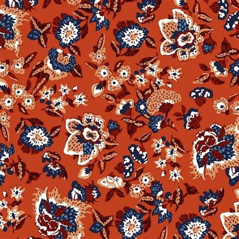 Tissu Boho Popeline Imprim Terracotta Tissus Des Ursules