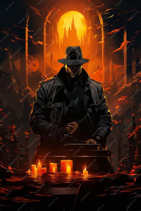 Premium AI Image | Flat 2D illustration Noirstyle illustration of a