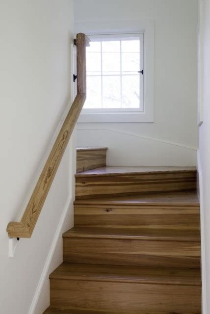 Clean Wrapping Staircase With Built Ins Farmhouse Staircase