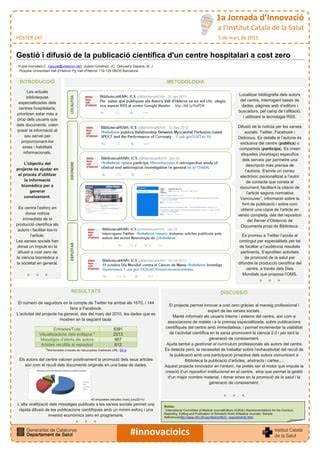 Gesti I Difusi De La Publicaci Cient Fica D Un Centre Hospitalari A