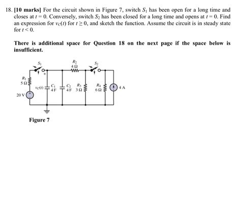 Solved 1810 Marks For The Circuit Shown In Figure 7 Switch