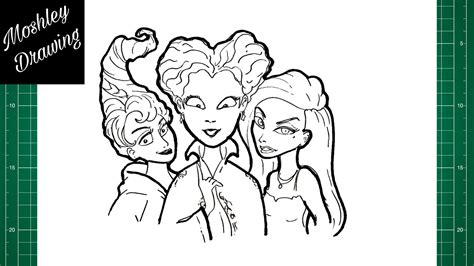 How To Draw The Sanderson Sisters From Hocus Pocus Youtube