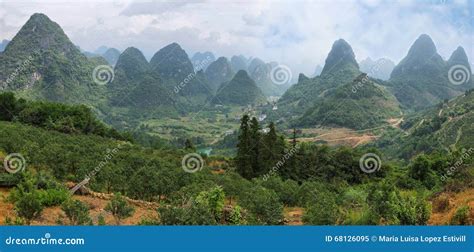 Karst Mountains Around Yangshuo Stock Image - Image: 68126095