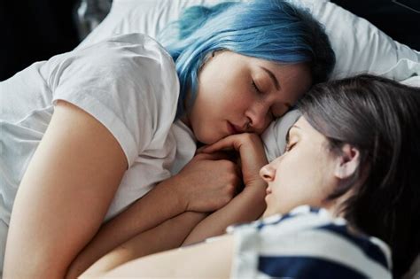 Premium Photo Close Up Of Lesbian Couple Sleeping Together In Bed