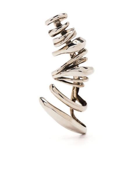 Alexander Mcqueen Multi Hoop Ear Cuff In Silver Metallic Lyst