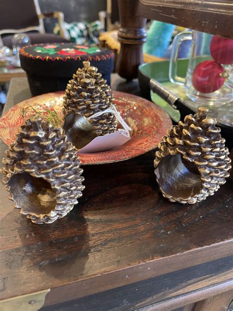 Set Of 4 Pine Cone Napkim Holders Warehouse 55 Chicago