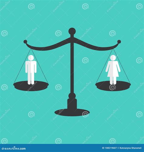 Gender Equality Concept Icon Pink And Blue Gender Icons On Scales Equality Vector Illustration