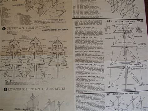 Rigging Instructions 1/96 Revell Constitution - Masting, rigging and sails - Model Ship World™