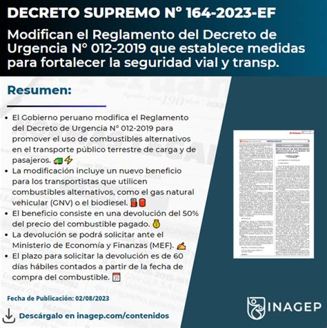 Modifican El Reglamento Del Decreto De Urgencia N° 012 2019 Que