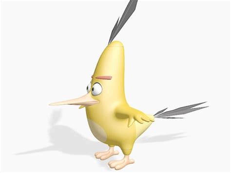 Angry Bird Chuck Charakter Kostenloses 3D-Modell - .Obj - Open3dModel