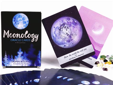 44 Card Moonology Oracle Cards Deck With Book Beautiful Moon Etsy