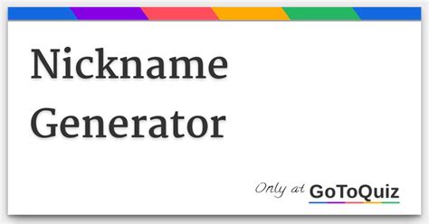 Nickname Generator