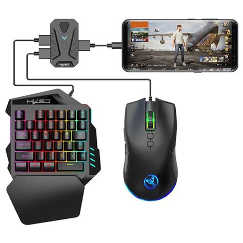 Set De Jeu Mobile Hxsj Clavier Une Main Souris Hub Rvb