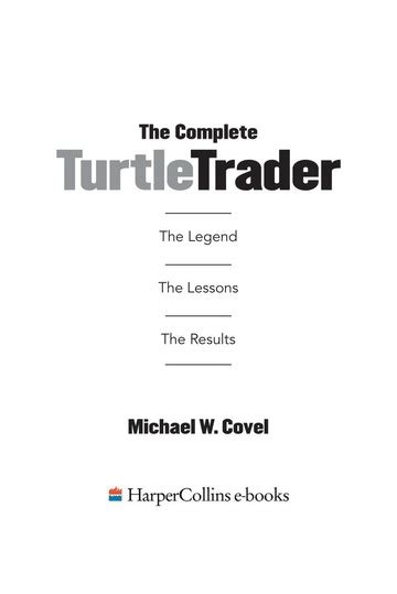 The Complete Turtle Trader Michael Covel : Free Download, Borrow, and ...