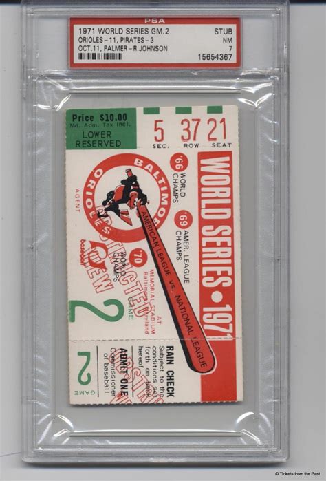 1971 World Series Game 2 Ticket Stub PSA 7 - Tickets From The Past