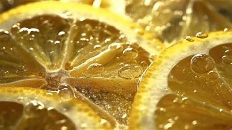 Premium Ai Image A Close Up Of Lemon Slices With Water Droplets On Them