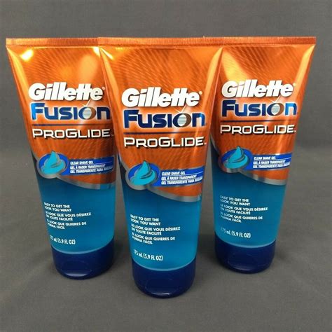 Pk New Gillette Fusion Proglide Clear Shave Gel Non Foaming Oz