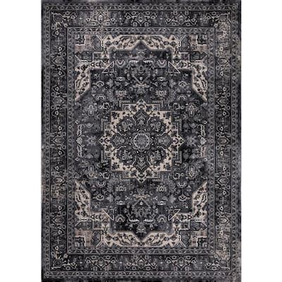 Home Decorators Collection Patchwork Gray 8 Ft X 10 Ft Medallion Area