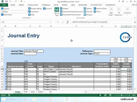 Quickbooks Journal Entry Template Excel