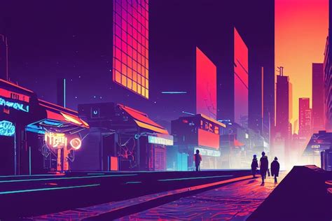 Premium Photo Cyberpunk City Futuristic New York City Digital Art