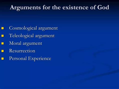 PPT Arguments For The Existence Of God PowerPoint Presentation Free