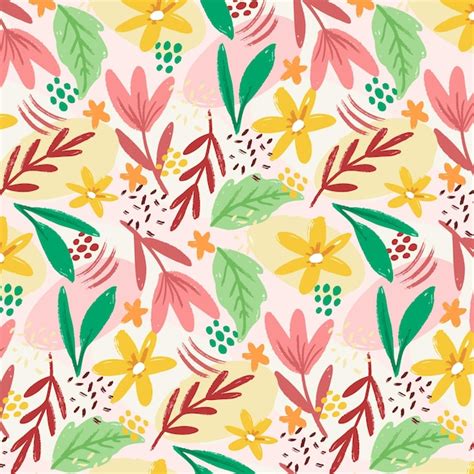 Motif Floral Abstrait Peint Vecteur Gratuite