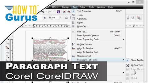 How To Use Paragraph Text Frames In CorelDRAW 2017 X8 X7 X6 A Corel